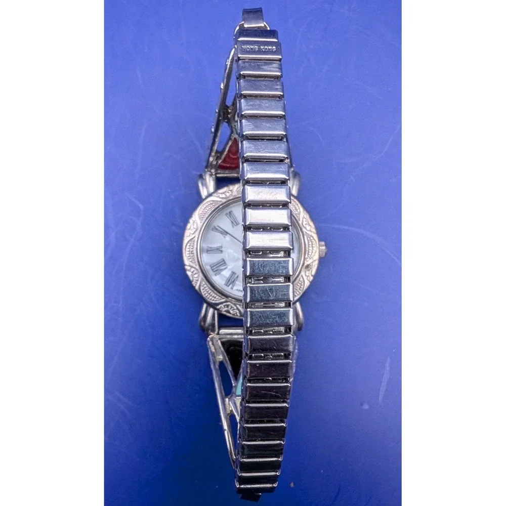 Vintage Collezio Ladies Watch w/Multi Color Enamel Band & MOP Dial - New Battery